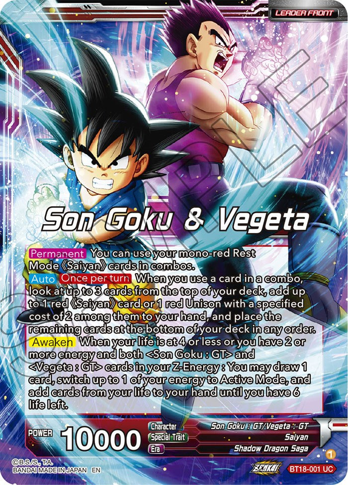 Son Goku & Vegeta // SS4 Son Goku & SS4 Vegeta, In It Together (BT18-001) [Dawn of the Z-Legends Prerelease Promos] | Total Play