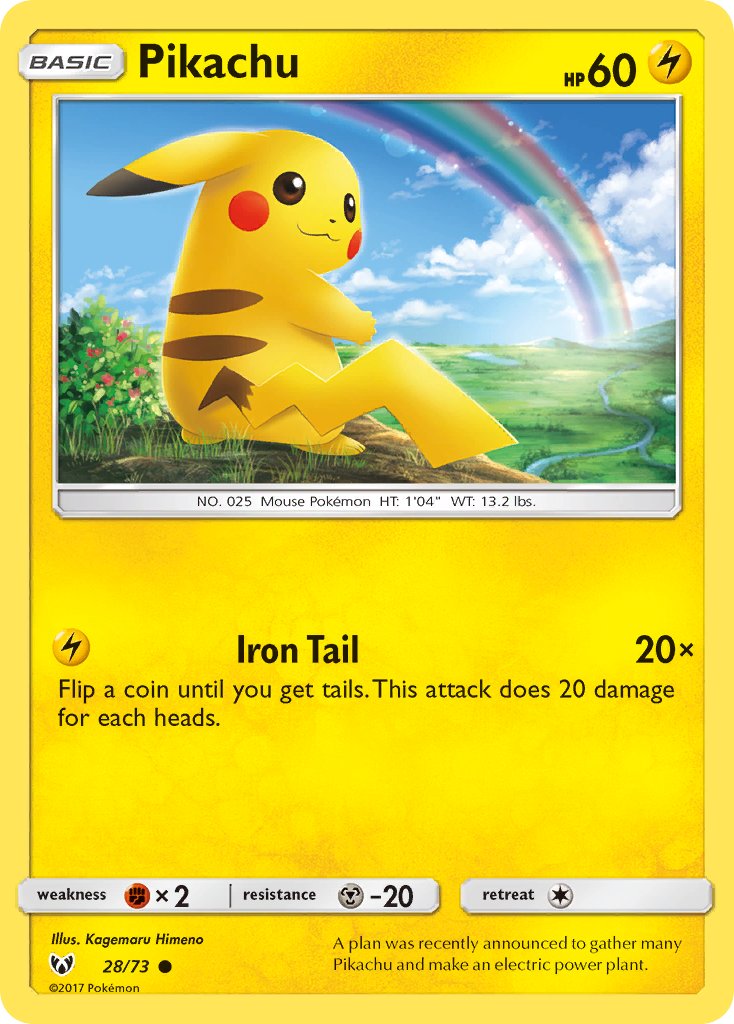 Pikachu (28/73) (Lets Play, Pikachu Cracked Ice Holo) (Theme Deck Exclusives) [Sun & Moon: Shining Legends] | Total Play