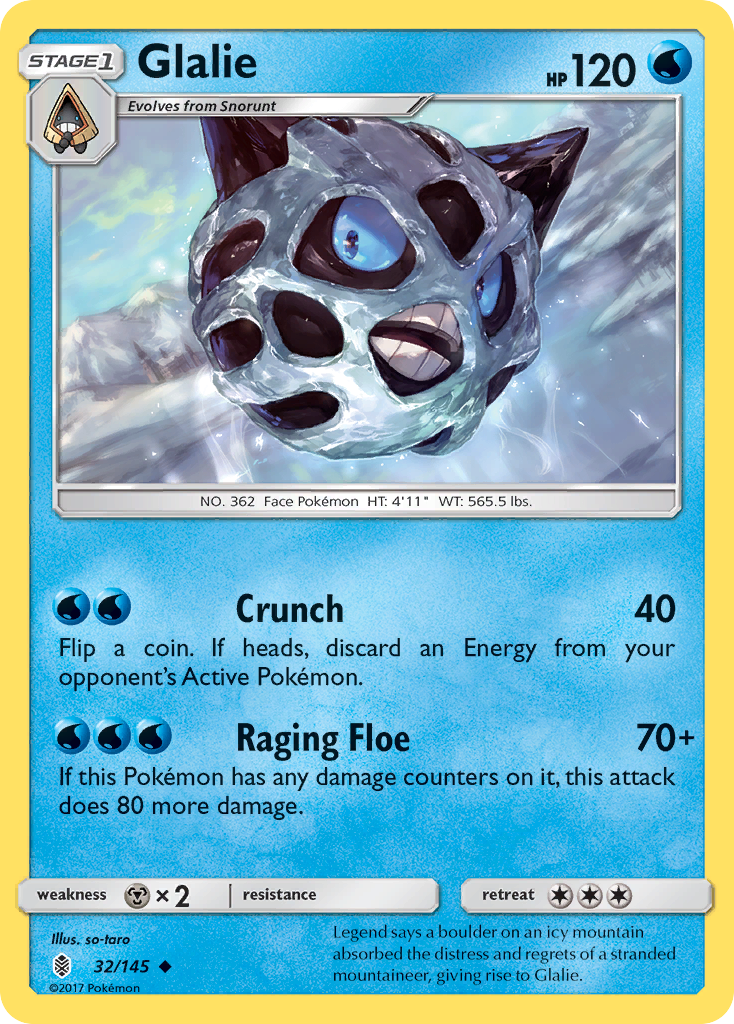 Glalie (32/145) [Sun & Moon: Guardians Rising] | Total Play