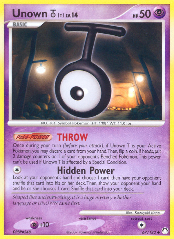 Unown T (67/123) [Diamond & Pearl: Mysterious Treasures] | Total Play