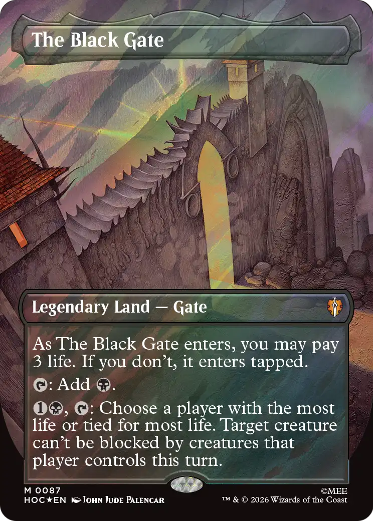 The Black Gate (Borderless) (Surge Foil) [The Hobbit: Eternal-Legal] | Total Play