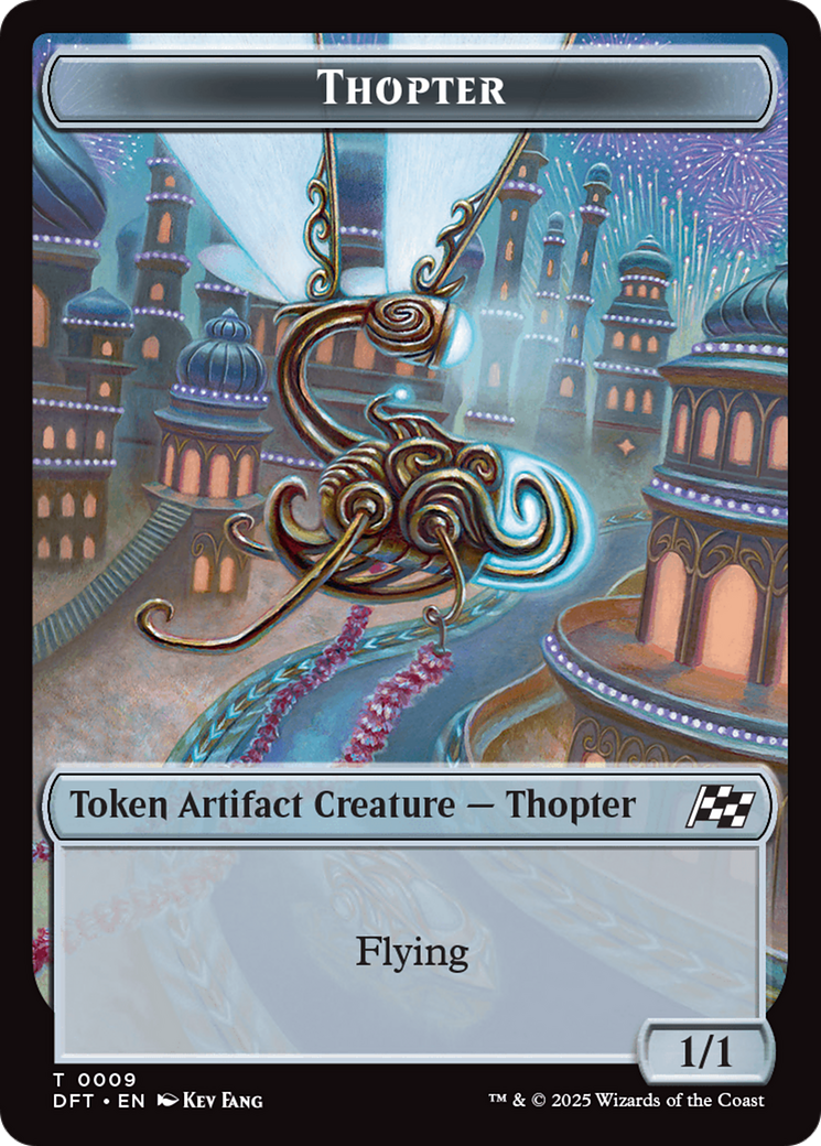 Golem (0015) // Thopter (0009) Double-Sided Token [Aetherdrift Tokens] | Total Play