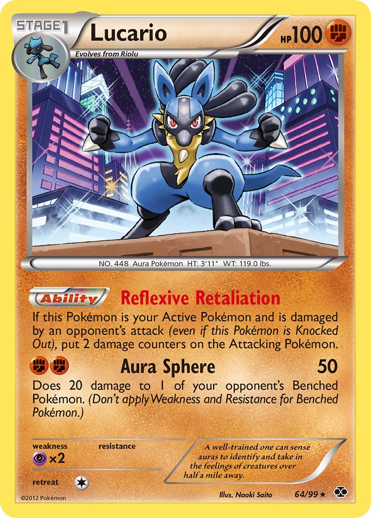 Lucario (64/99) (Cosmos Holo) (Blister Exclusive) [Black & White: Next Destinies] | Total Play
