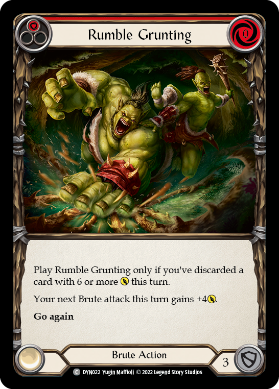 Rumble Grunting (Red) [DYN022] (Dynasty)  Rainbow Foil | Total Play