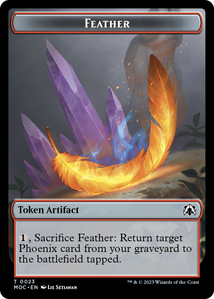 Feather // Servo Double-Sided Token [March of the Machine Commander Tokens] | Total Play