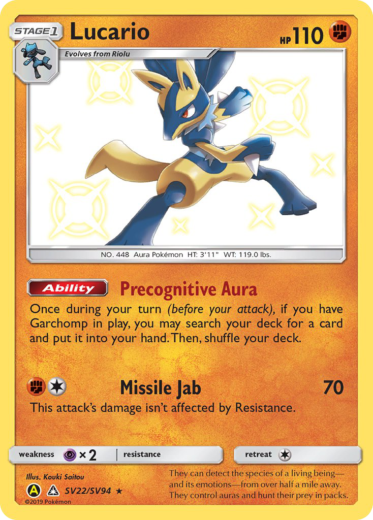 Lucario (SV22/SV94) [Sun & Moon: Hidden Fates - Shiny Vault] | Total Play