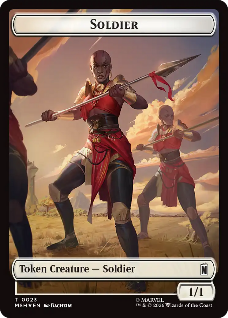 Copy // Soldier Double-Sided Token (Surge Foil) [Marvel Super Heroes Commander Tokens] | Total Play