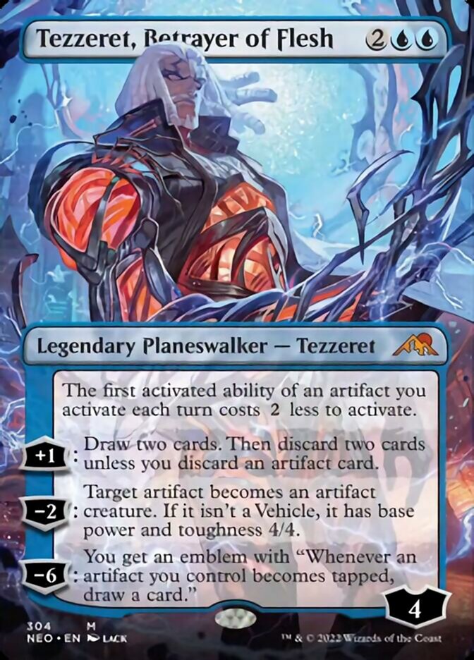 Tezzeret, Betrayer of Flesh (Borderless) [Kamigawa: Neon Dynasty] | Total Play