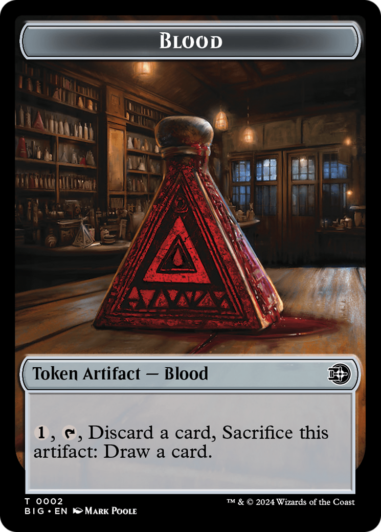 Mercenary // Blood Double-Sided Token [Outlaws of Thunder Junction Tokens] | Total Play