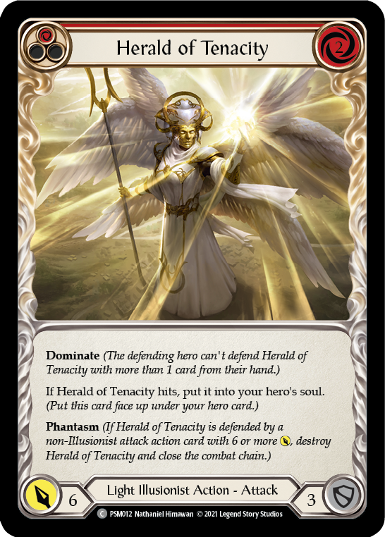 Herald of Tenacity (Red) [PSM012] (Monarch Prism Blitz Deck) | Total Play