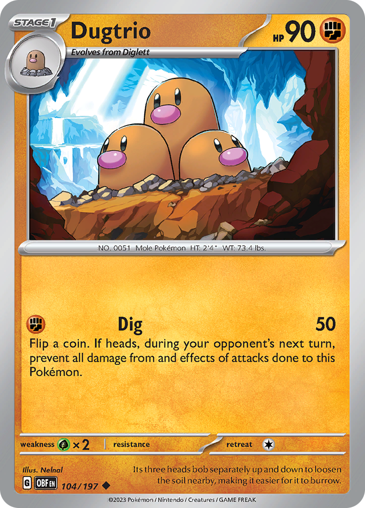 Dugtrio (104/197) [Scarlet & Violet: Obsidian Flames] | Total Play