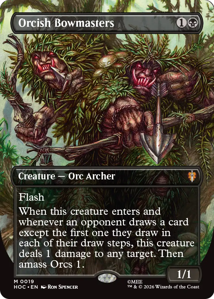 Orcish Bowmasters (Borderless) (Surge Foil) [The Hobbit: Eternal-Legal] | Total Play