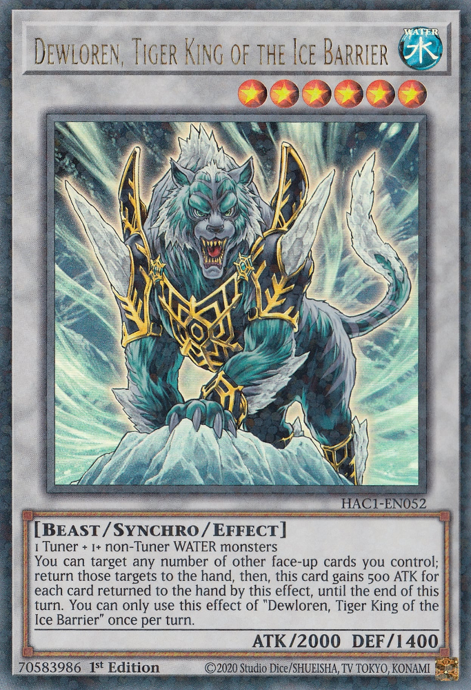 Dewloren, Tiger King of the Ice Barrier (Duel Terminal) [HAC1-EN052] Parallel Rare | Total Play
