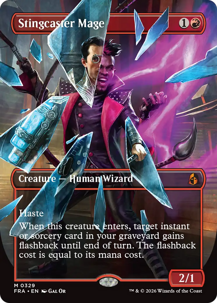 Stingcaster Mage (Borderless) (Facet Foil) [Reality Fracture] | Total Play
