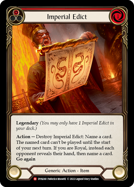Imperial Edict [DYN240] (Dynasty)  Cold Foil | Total Play