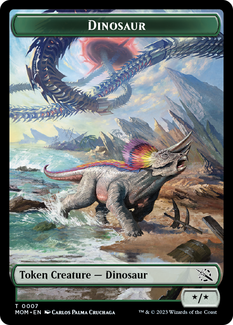 Soldier // Dinosaur Double-Sided Token [March of the Machine Tokens] | Total Play