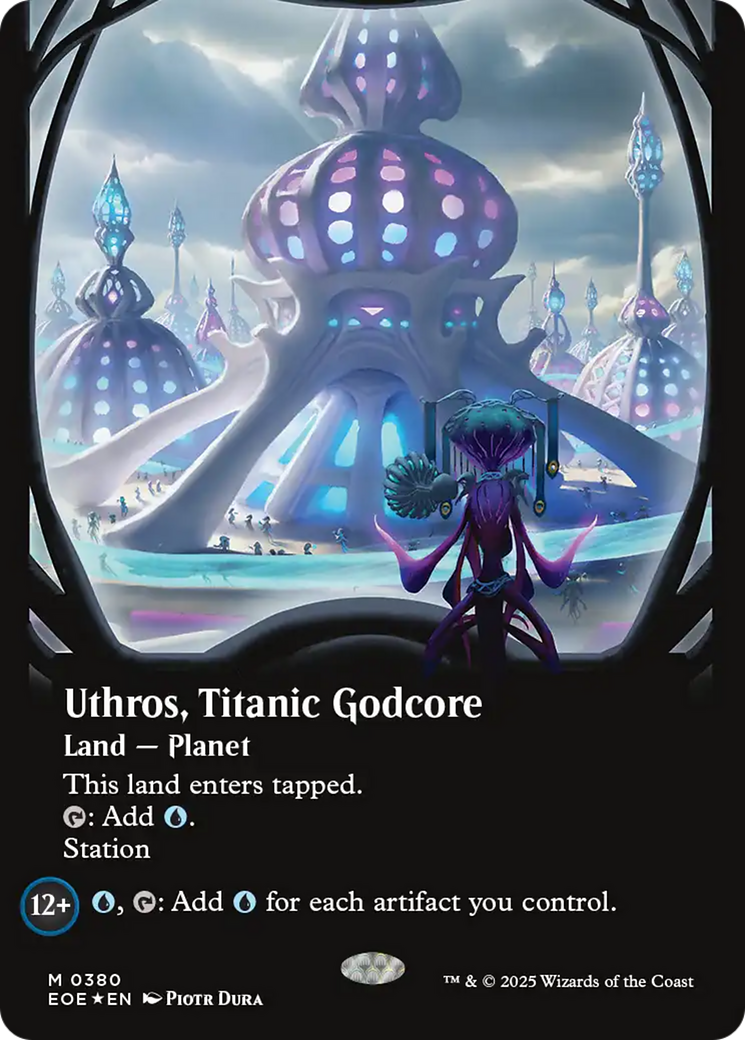 Uthros, Titanic Godcore (Borderless) (Galaxy Foil) [Edge of Eternities] | Total Play