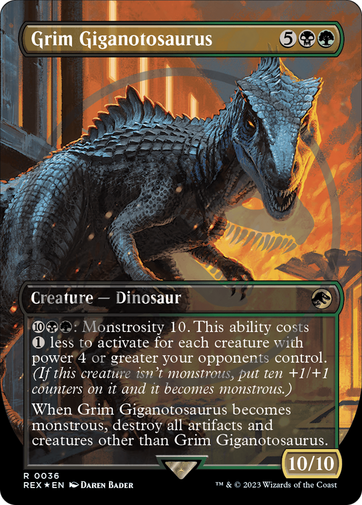 Grim Giganotosaurus (Emblem) (Borderless) [Jurassic World Collection Tokens] | Total Play
