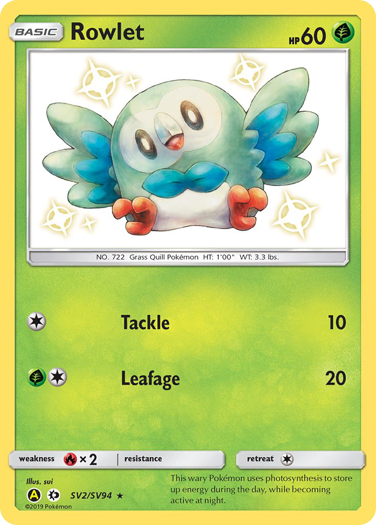 Rowlet (SV2/SV94) [Sun & Moon: Hidden Fates - Shiny Vault] | Total Play