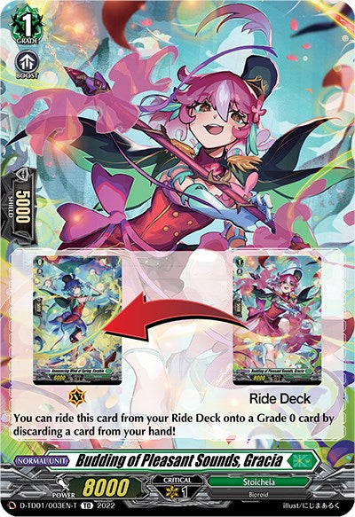 Budding of Pleasant Sounds, Gracia (Tutorial Card) (D-TD01/003EN-T) [Urara Haneyama -Bandmaster of Blossoming Bonds-] | Total Play