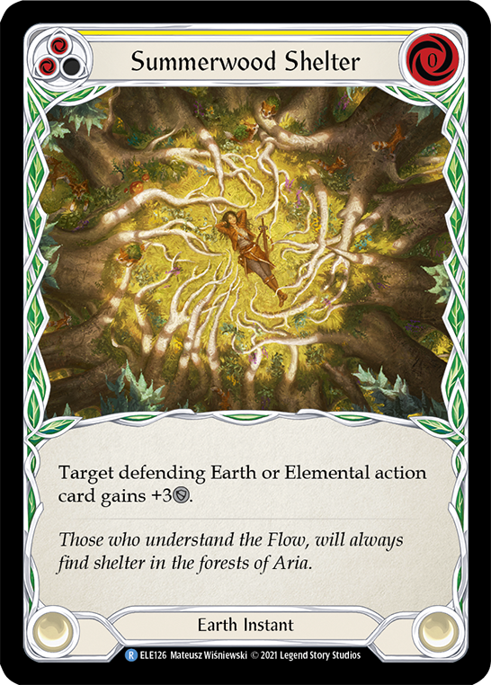 Summerwood Shelter (Yellow) [ELE126] (Tales of Aria)  1st Edition Rainbow Foil | Total Play