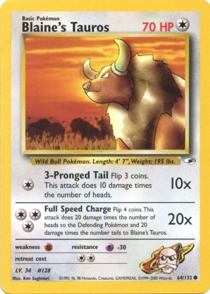 Blaine's Tauros (64/132) [Gym Heroes Unlimited] | Total Play