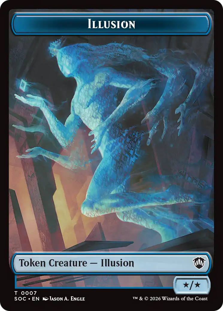 Spirit (0006) // Illusion Double-Sided Token [Secrets of Strixhaven Commander Tokens] | Total Play