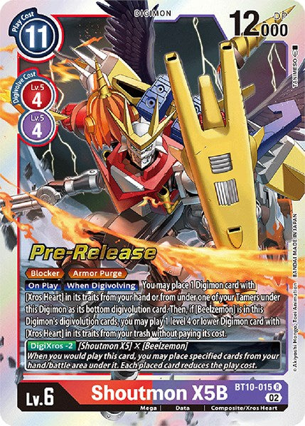 Shoutmon X5B [BT10-015] [Xros Encounter Pre-Release Cards] | Total Play
