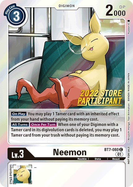 Neemon [BT7-080] (2022 Store Participant) [Next Adventure Promos] | Total Play