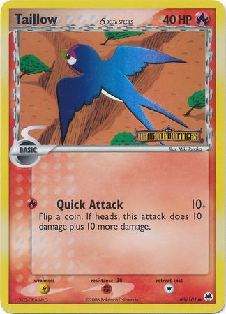Taillow (66/101) (Delta Species) (Stamped) [EX: Dragon Frontiers] | Total Play
