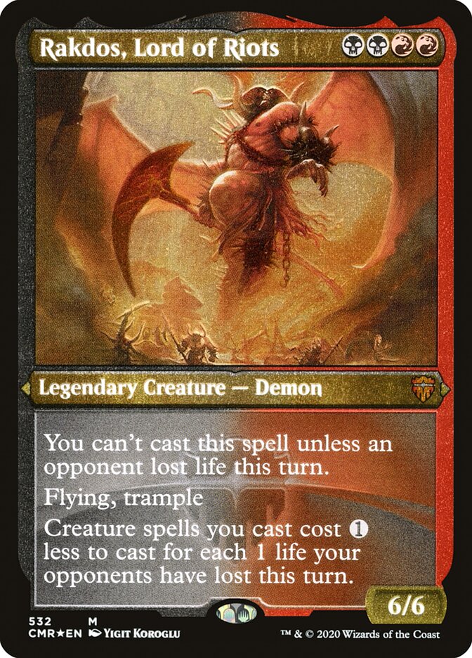 Rakdos, Lord of Riots (Etched) [Commander Legends] | Total Play