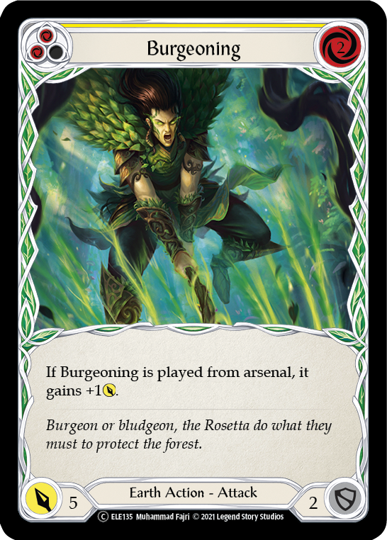 Burgeoning (Yellow) [U-ELE135] (Tales of Aria Unlimited)  Unlimited Rainbow Foil | Total Play
