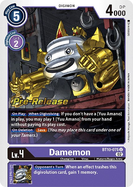 Damemon [BT10-075] [Xros Encounter Pre-Release Cards] | Total Play