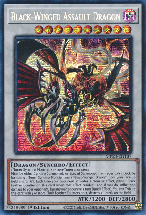 Black-Winged Assault Dragon [MP23-EN187] Prismatic Secret Rare | Total Play