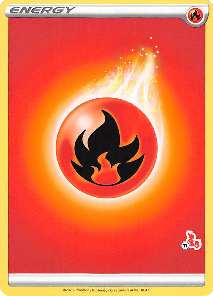 Fire Energy (Cinderace Stamp #11) [Battle Academy 2022] | Total Play