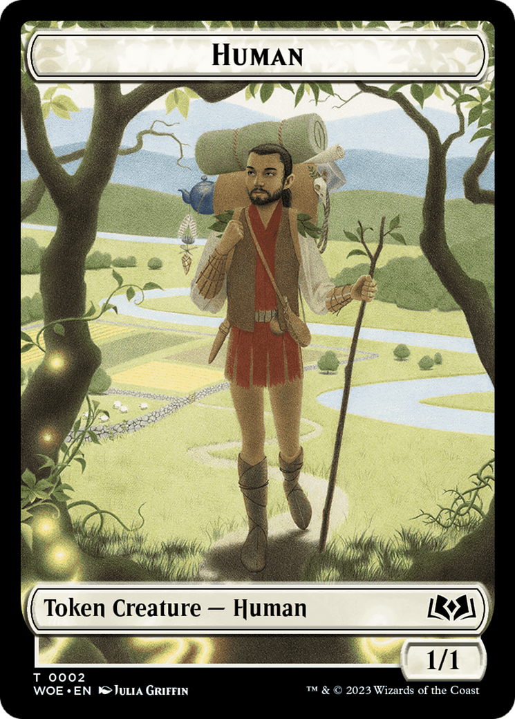 Human // Food (0013) Double-Sided Token [Wilds of Eldraine Tokens] | Total Play