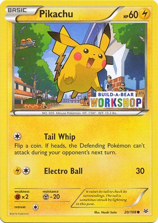 Pikachu (20/108) (Build A Bear Workshop Exclusive) [Miscellaneous Cards] | Total Play