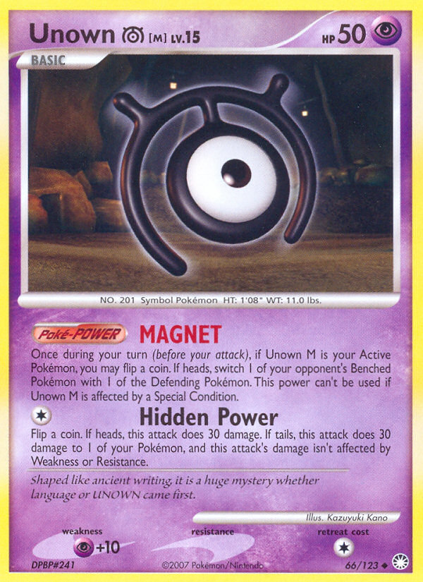 Unown M (66/123) [Diamond & Pearl: Mysterious Treasures] | Total Play