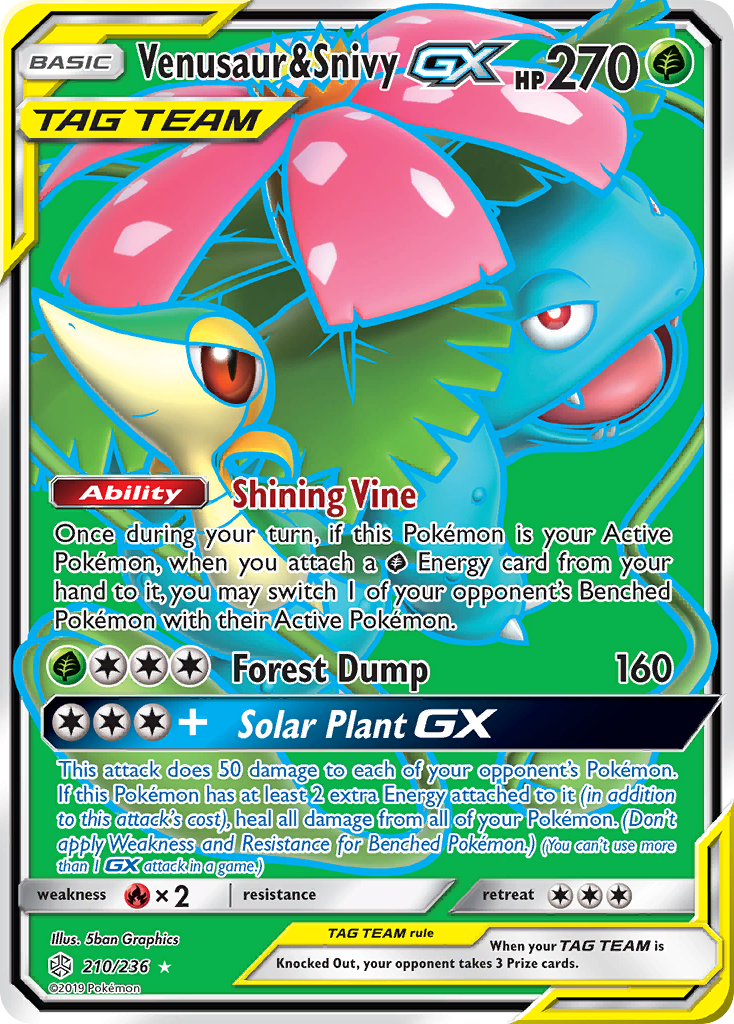Venusaur & Snivy GX (210/236) [Sun & Moon: Cosmic Eclipse] | Total Play