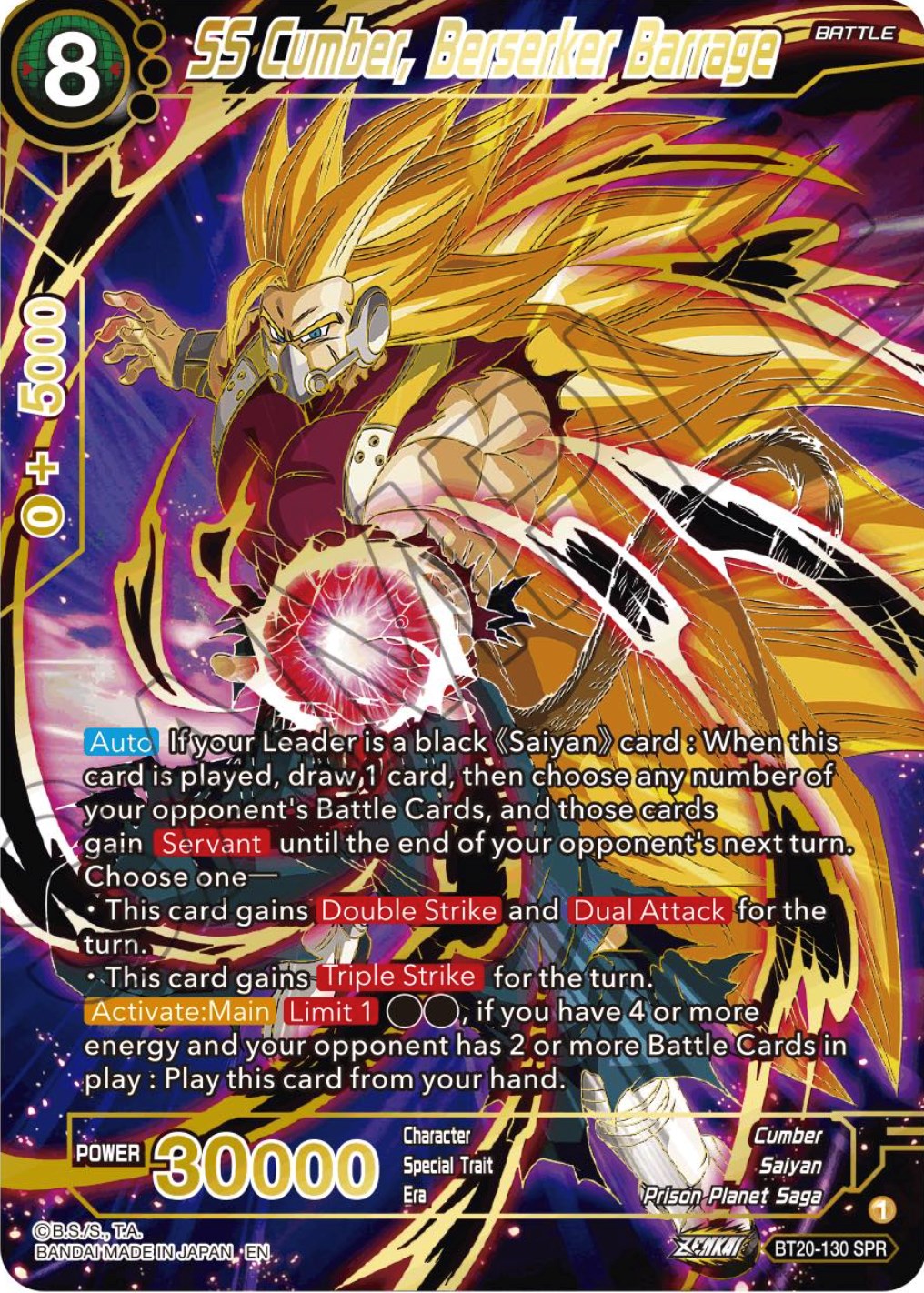 SS Cumber, Berserker Barrage (SPR) (BT20-130) [Power Absorbed] | Total Play
