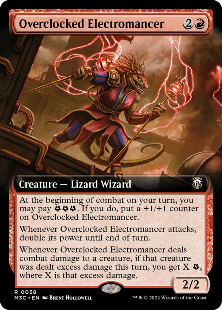 Overclocked Electromancer (Extended Art) (Ripple Foil) [Modern Horizons 3 Commander] | Total Play