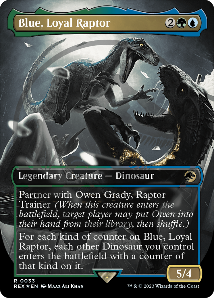 Blue, Loyal Raptor (Emblem) (Borderless) [Jurassic World Collection Tokens] | Total Play