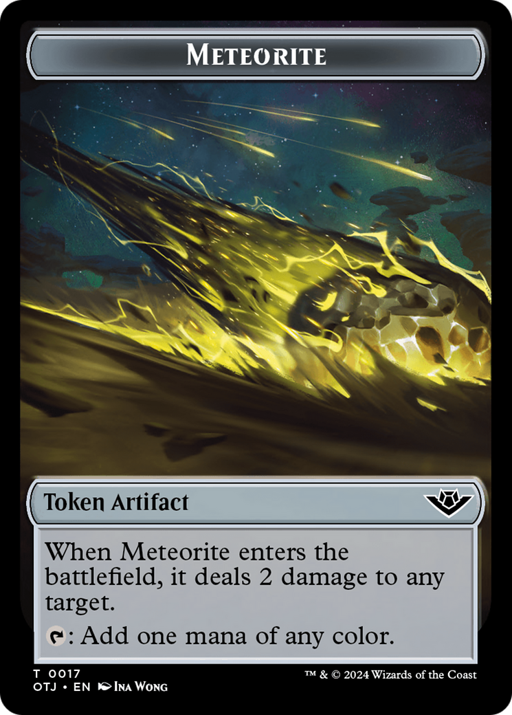 Mercenary // Meteorite Double-Sided Token [Outlaws of Thunder Junction Tokens] | Total Play
