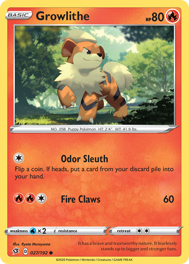 Growlithe (027/192) [Sword & Shield: Rebel Clash] | Total Play