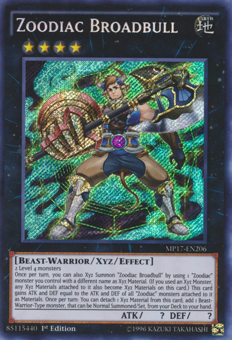 Zoodiac Broadbull [MP17-EN206] Secret Rare | Total Play