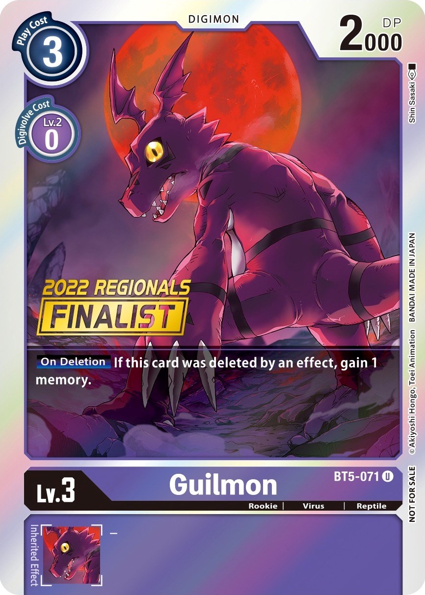 Guilmon [BT5-071] (2022 Championship Offline Regional) (Online Finalist) [Battle of Omni Promos] | Total Play