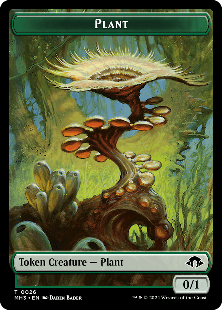 Plant (Ripple Foil) // Zombie Double-Sided Token [Modern Horizons 3 Tokens] | Total Play