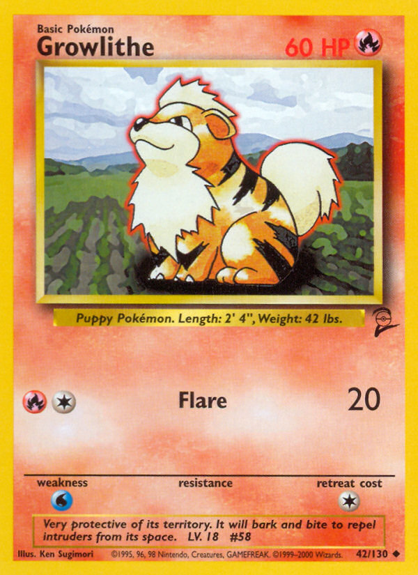 Growlithe (42/130) [Base Set 2] | Total Play