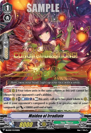 Maiden of Irradiate (Hot Stamped) (BSL2021/VGV02EN) [Bushiroad Event Cards] | Total Play