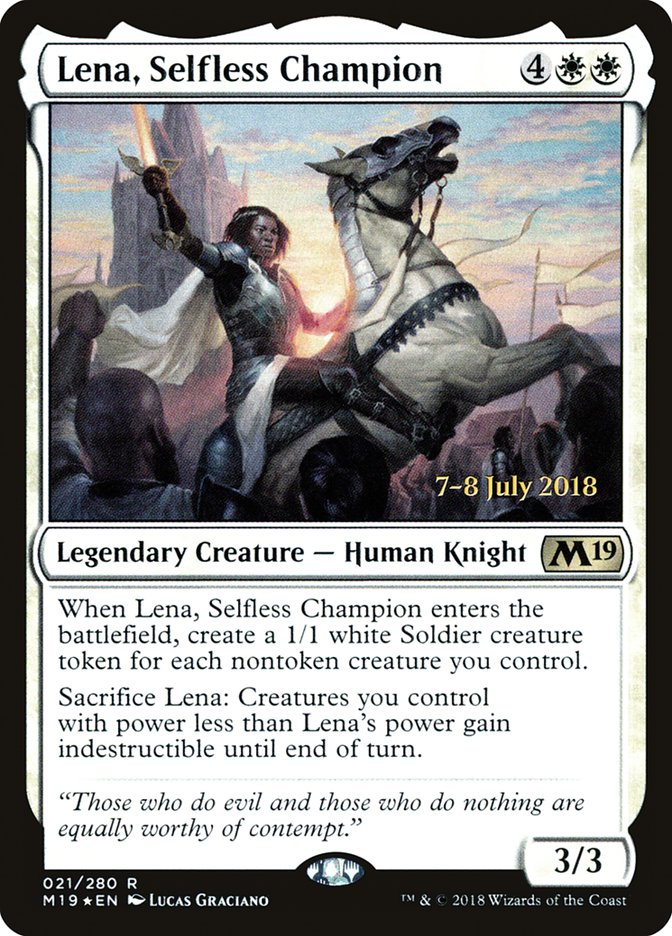 Lena, Selfless Champion [Core Set 2019 Prerelease Promos] | Total Play